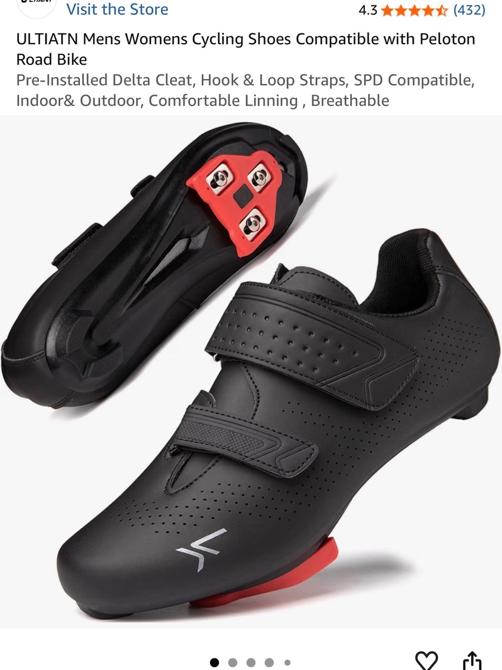 Unisex Road Cycling Shoes with Red Cleat Accent - Black - Size EUR 47